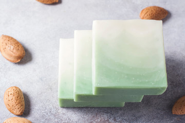 Handmade Soap with Almonds. Organic soap. Spa treatments.