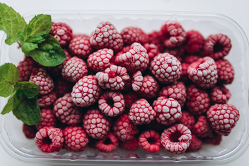 Frozen raspberries