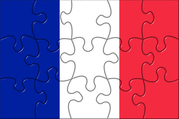 Fototapeta premium France Flag Puzzle Pieces