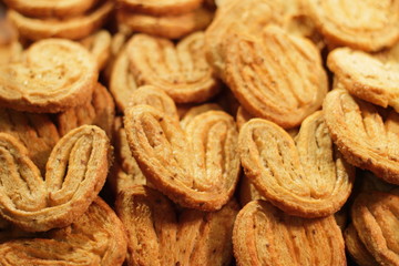 fresh tasty cookies, ears shape 