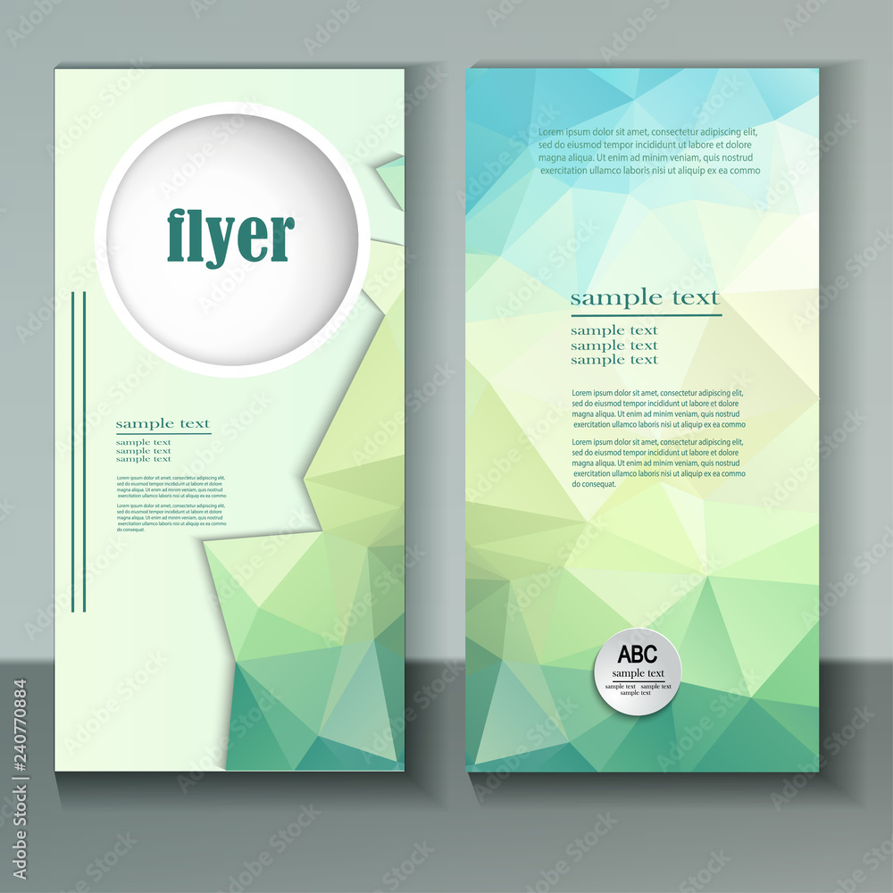 Wall mural business flyer with a polygonal pattern