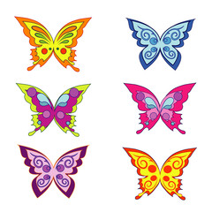 set of butterflies