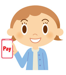 女性　電子決済