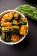 Karela Achar / Bitter Gourd Pickle, popular Indian recipe