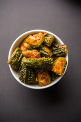Karela Achar / Bitter Gourd Pickle, popular Indian recipe
