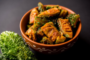 Karela Achar / Bitter Gourd Pickle, popular Indian recipe