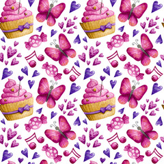watercolor Valentine pattern