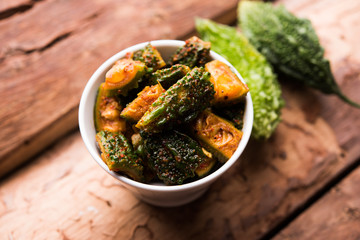 Karela Achar / Bitter Gourd Pickle, popular Indian recipe