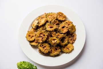 Karela Chips or Bitter Gourd Fry is a healthy snack recipe
