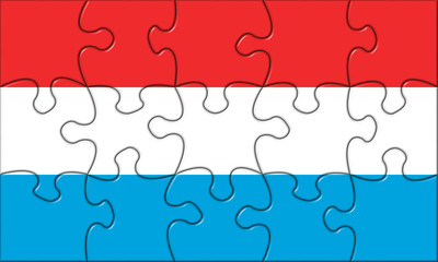 Fototapeta premium Luxembourg Flag Puzzle Pieces