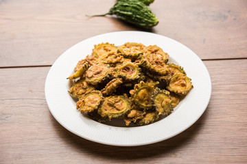 Karela Chips or Bitter Gourd Fry is a healthy snack recipe