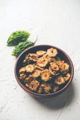 Karela Chips or Bitter Gourd Fry is a healthy snack recipe