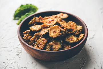 Karela Chips or Bitter Gourd Fry is a healthy snack recipe