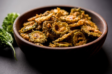 Karela Chips or Bitter Gourd Fry is a healthy snack recipe