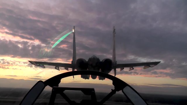 The fighter goes up
