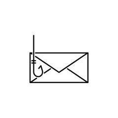 Hacker, mail icon on white background. Can be used for web, logo, mobile app, UI UX