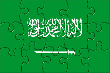 Fototapeta premium Saudi Arabia Flag Puzzle Pieces