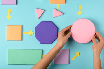 Colorful flow process chart concept