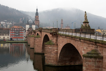 Old Bridge of Heidelberg on river view, Germany