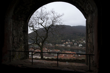 Heidelberg city view from a window, Germany