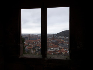 Heidelberg city view from a window, Germany