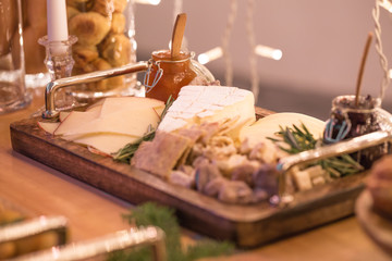 Workers Christmas Dinner in a Under Construction  Building.