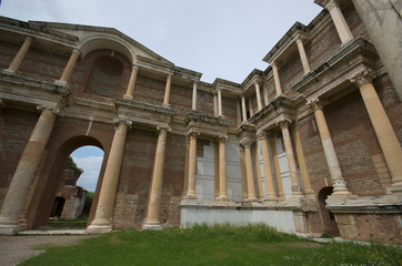 Fototapeta na wymiar Wide angle view of Gymnasium of Sardes