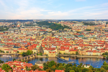Fototapeta na wymiar Prague Old Town, aerial view from the sightseeing platform