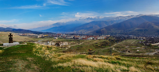 Fototapeta premium Panoramic view of the outskirts of Vanadzor, Armenia