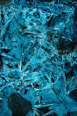 abstract shapes on a frozen water surface