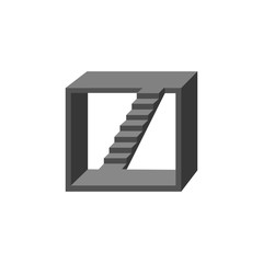 Geometry. Optical illusion stairs