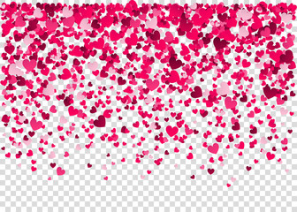 Pink  heart confetti, Valentine's day background.