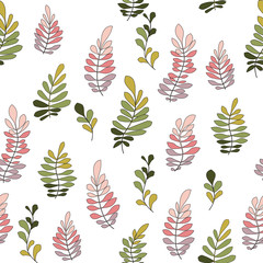 Texture with flowers and plants. Floral ornament. Original flowers pattern.