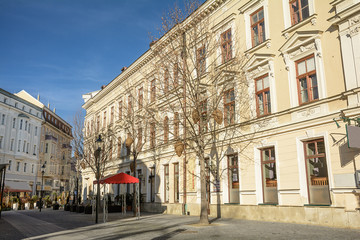 A street in the city of Baden near Vienna after Christmas. Austria