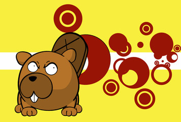 cute baby beaver ball style cartoon expression background in vector format very easy to edit 