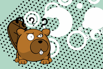 cute baby beaver ball style cartoon expression background in vector format very easy to edit 
