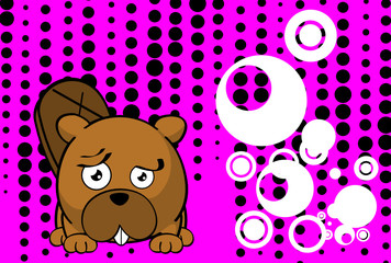 cute baby beaver ball style cartoon expression background in vector format very easy to edit 