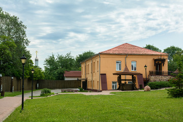 Fototapeta na wymiar Museum on the territory of the castle in the city of Mozyr. Belarus