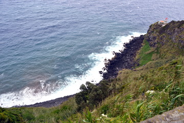 Lighthouse Ponta do Arnel in Sao Miguel island, Azores