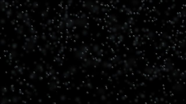 Bubbles rise up. Depth of field.