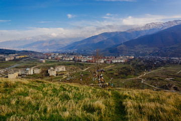 Naklejka premium Panoramic view of the outskirts of Vanadzor, Armenia