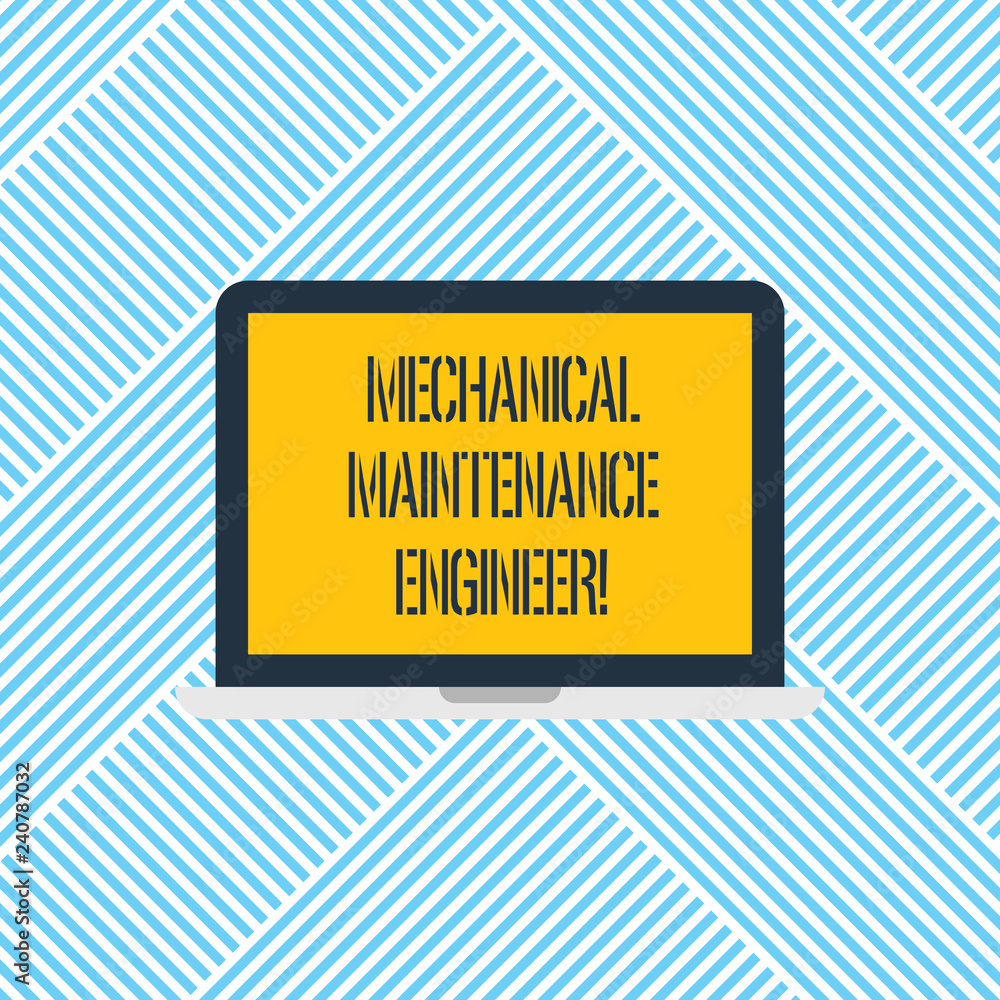 Aufkleber word writing text mechanical maintenance engineer. business concept for responsible for machines eff
