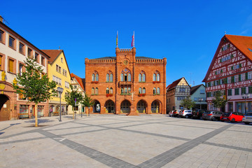 Fototapeta premium Tauberbischofsheim Rathaus - town hall in Tauberbischofsheim, Germany