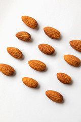 Almond on white background.