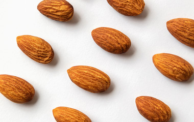 Almond on white background.