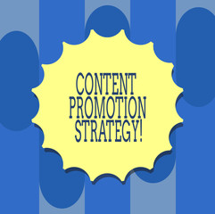 Handwriting text writing Content Promotion Strategy. Concept meaning engage with audience over paid social promotions Blank Seal with Shadow for Label Emblem Monogram Stamp Symbol Best Quality