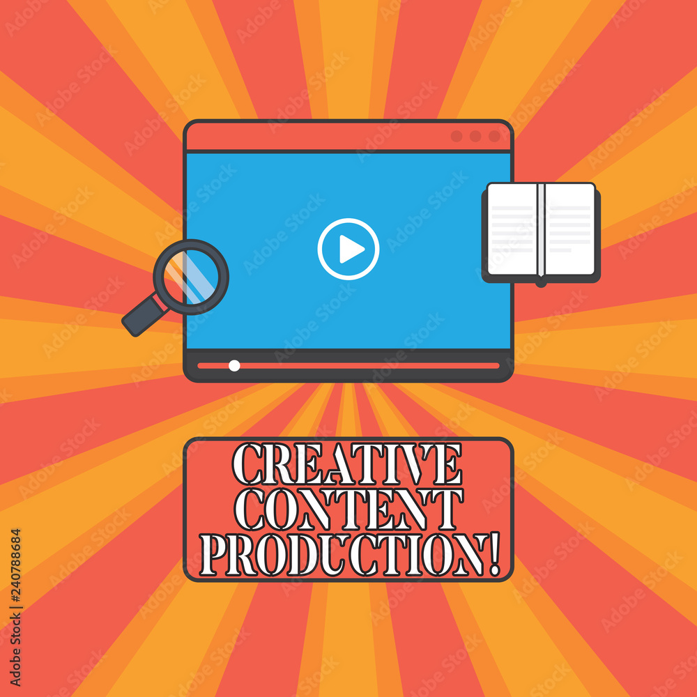 Poster handwriting text creative content production. concept meaning developing and creating visual or writ
