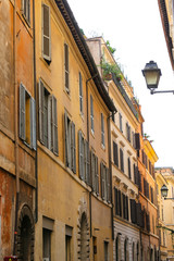 Fototapeta na wymiar Facade of Buildings in Rome, Italy