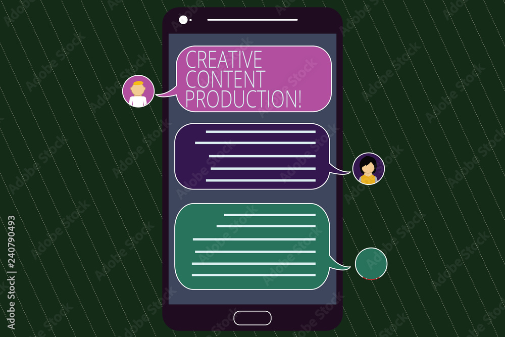 Poster conceptual hand writing showing creative content production. business photo text developing and crea
