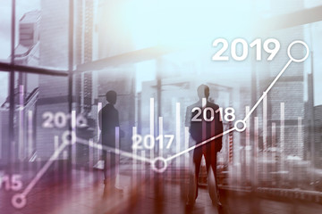 2019 Plan for Financial growth. Business and investment concept.